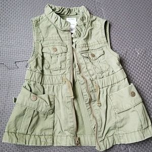 Old navy girls green utility vest 3t
